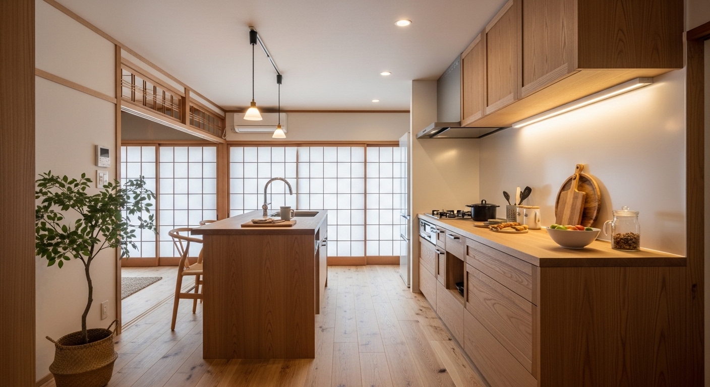 キッチン周辺の内装のリフォーム