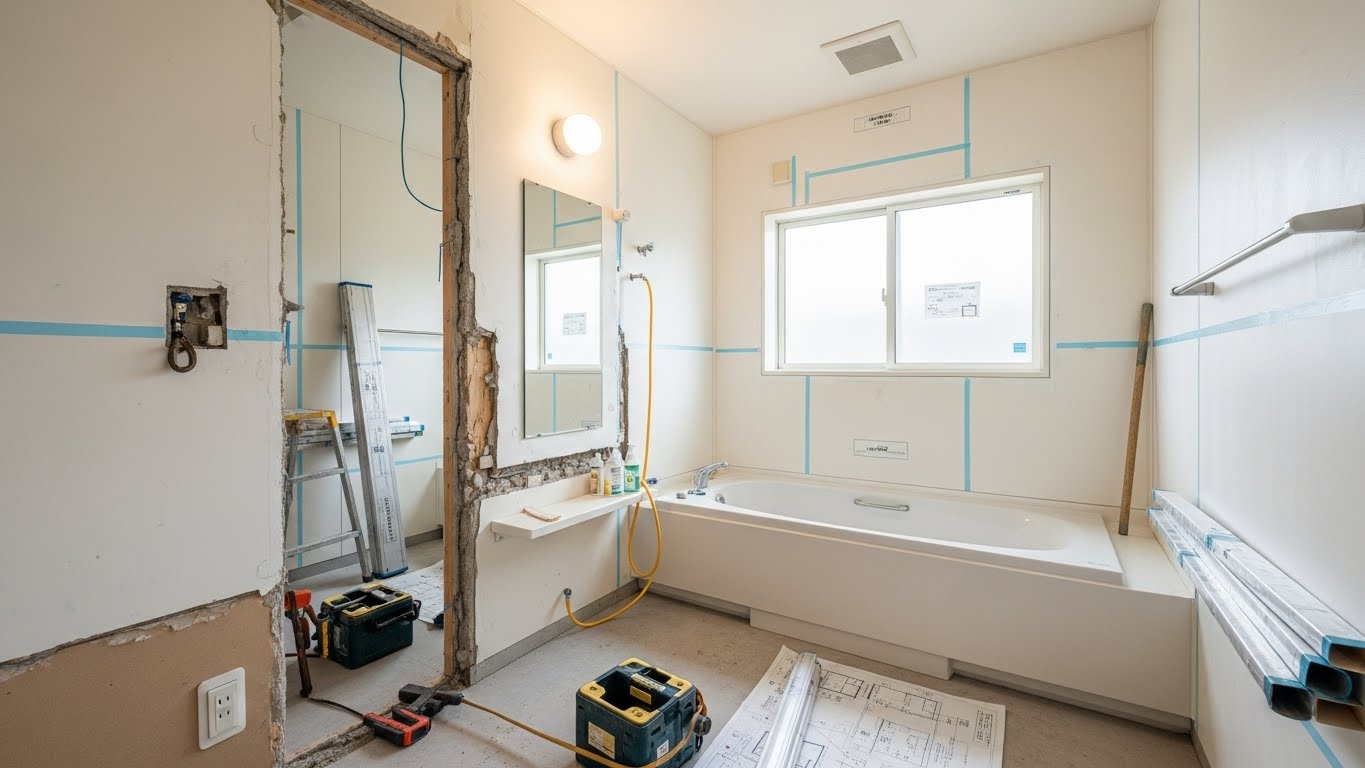 浴室の拡張工事