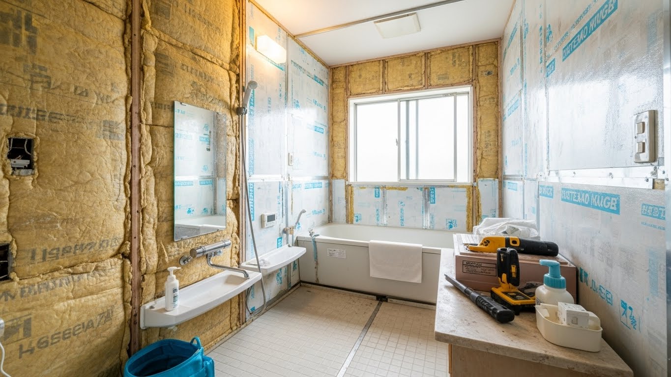 築年数の古い戸建ての浴室断熱リフォーム工事